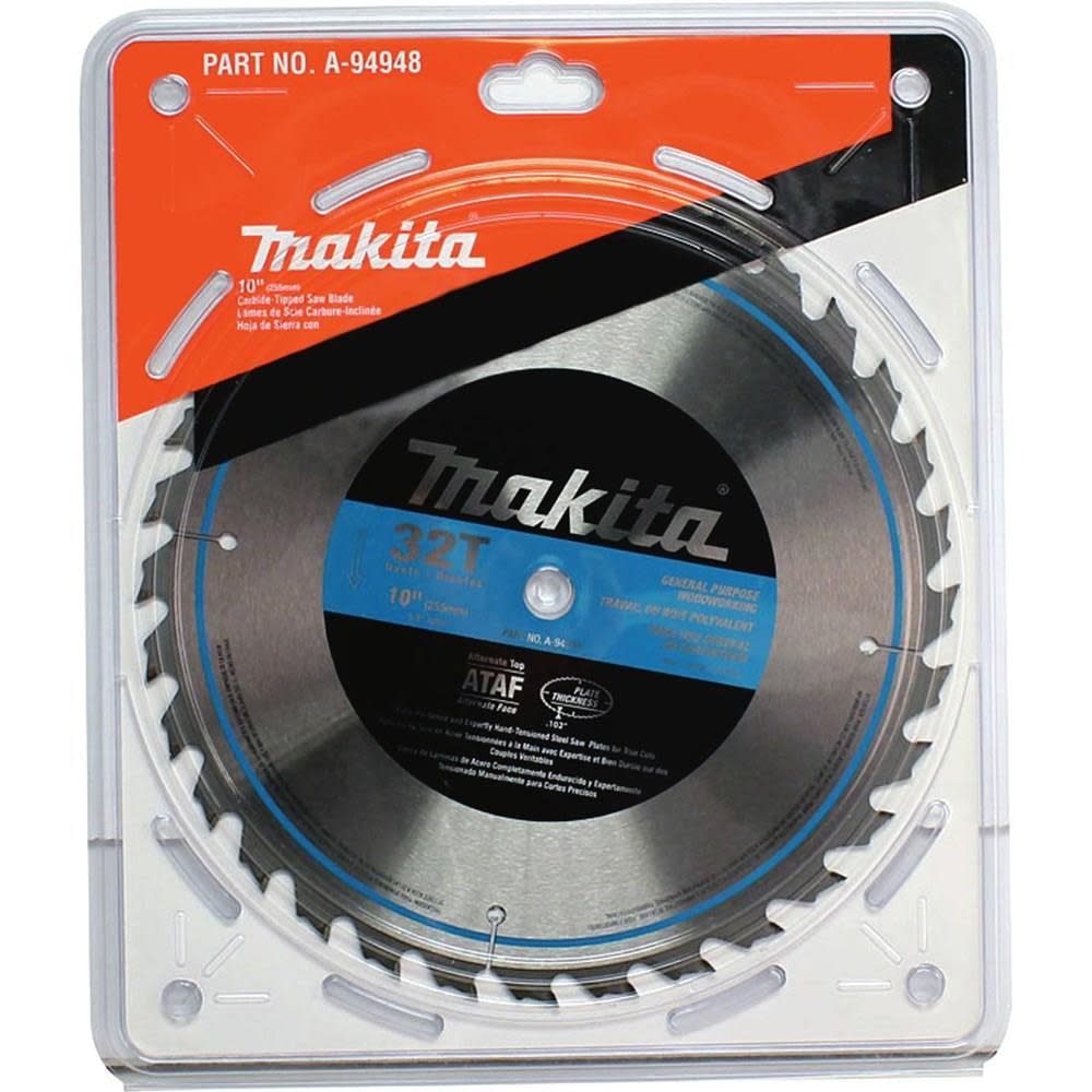 Makita 10 in. 32-Teeth Carbide-Tipped Table Saw Blade - Ascmtools