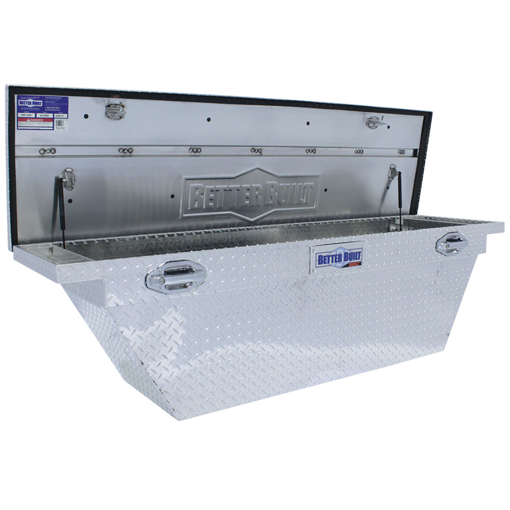 Better Built 69″ SEC Saddle Truck Tool Box LOW PROFILE DEEP WEDGE BRITE ALUMINUM - Ascmtools