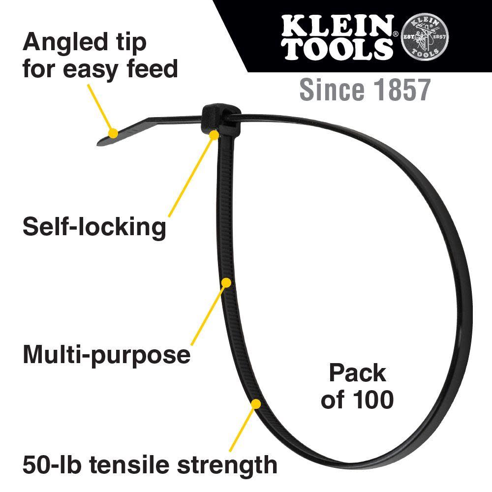 Klein Tools Cable Ties 11.5″ Black 100pk - Ascmtools