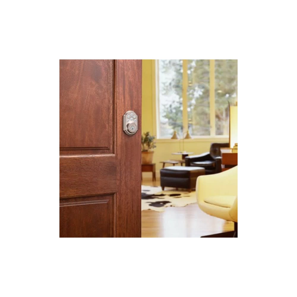 Kwikset Satin Nickel Keyless Entry Electronic Single Cylinder Deadbolt - Ascmtools