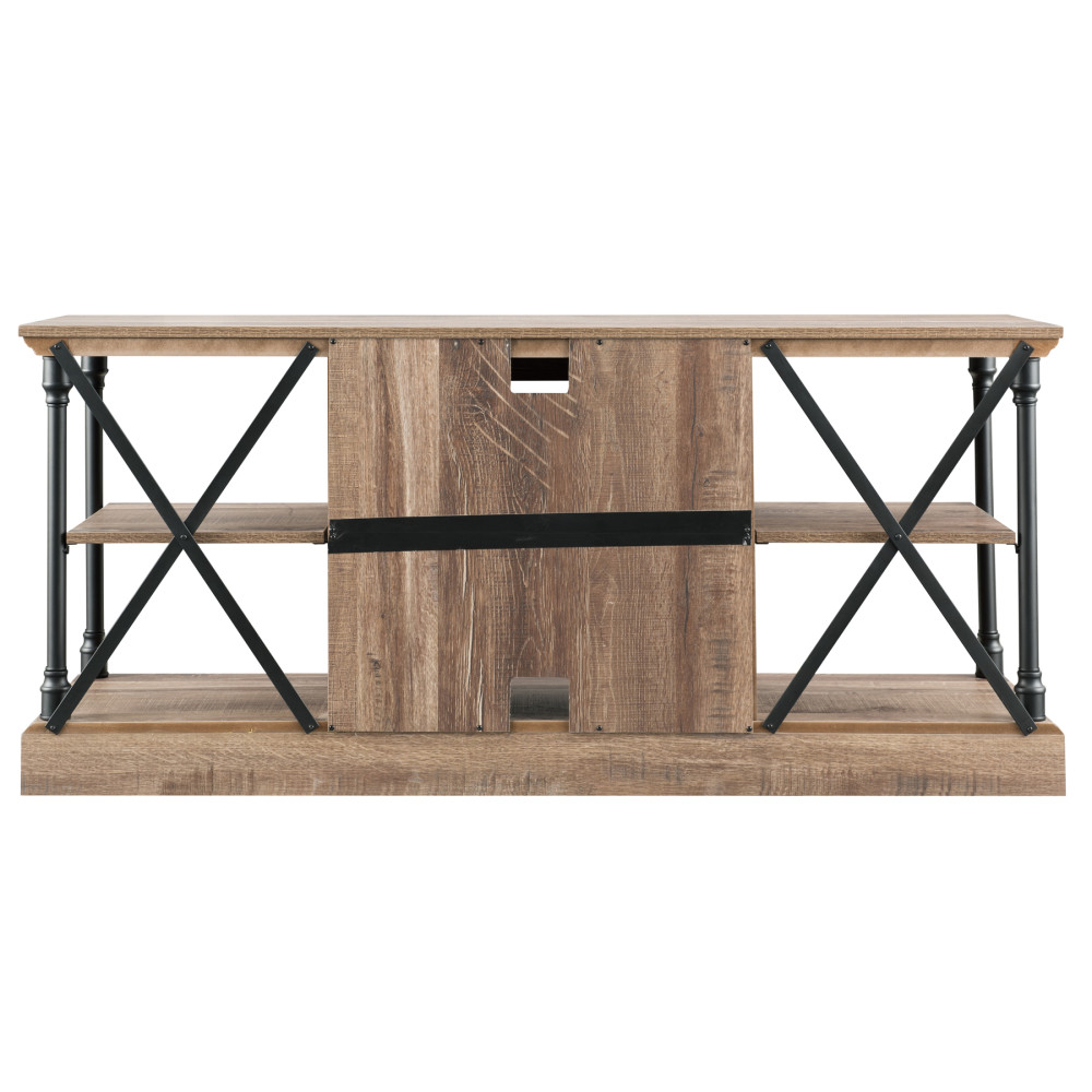 Hearthpro Industrial Open Abrasive Grain Coat Architecture Media Console - Ascmtools