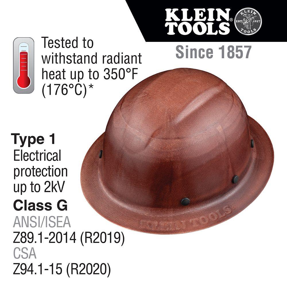 Klein Tools High Temp Full Brim Hard Hat - Ascmtools