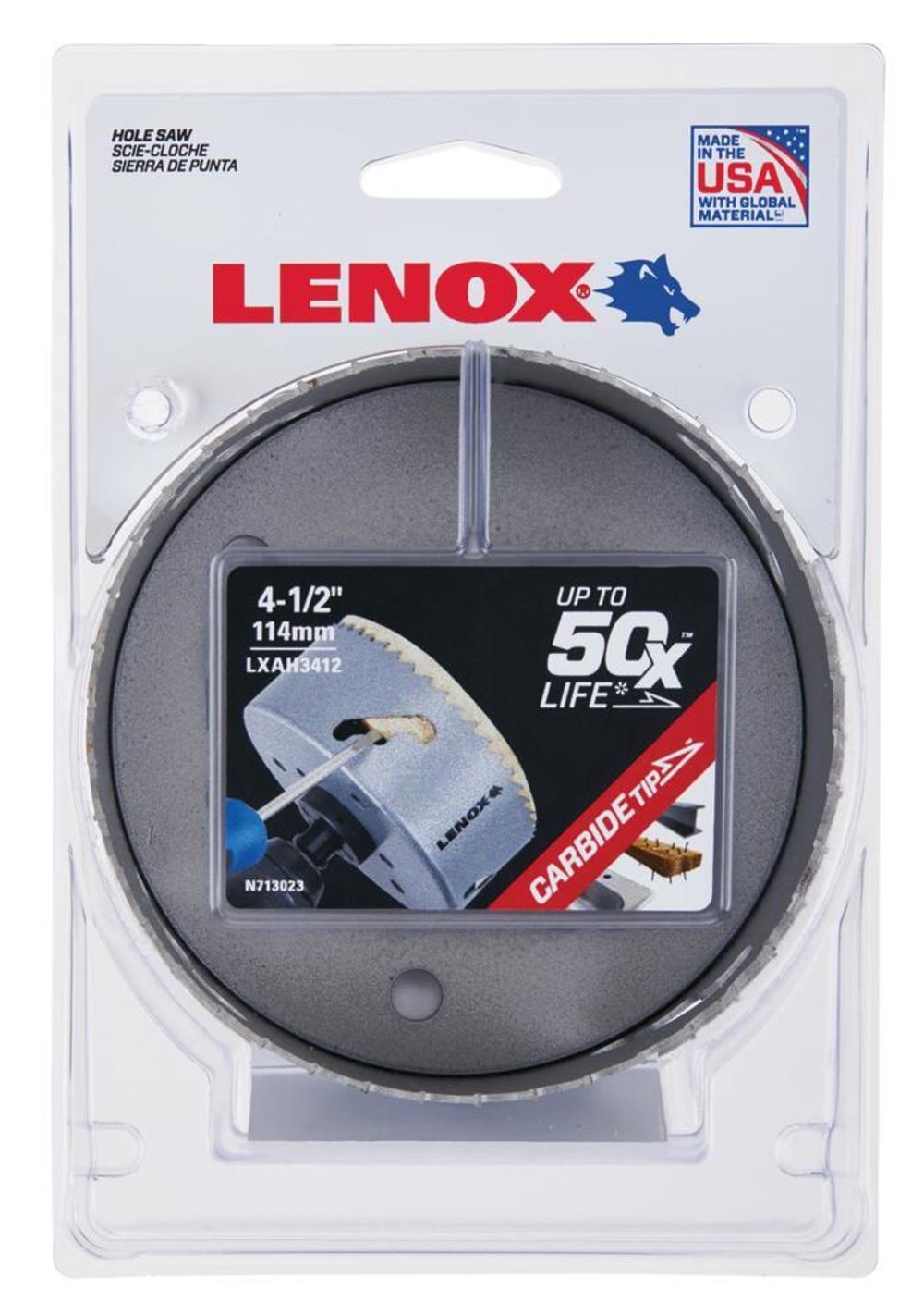 Lenox Hole Saw Carbide Tipped 4 1/2″ 114mm - Ascmtools