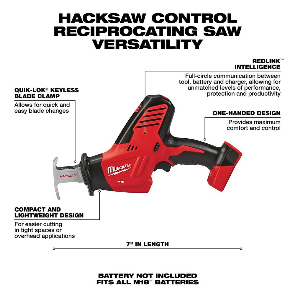 Milwaukee M18 HACKZALL Reciprocating Saw - Ascmtools