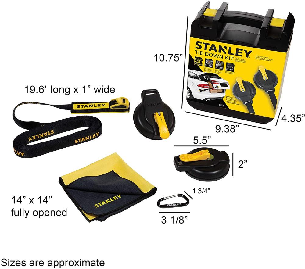Stanley S4001 Suction Cup Tie Down Kit 400 lbs Capacity Heavy Duty - Ascmtools
