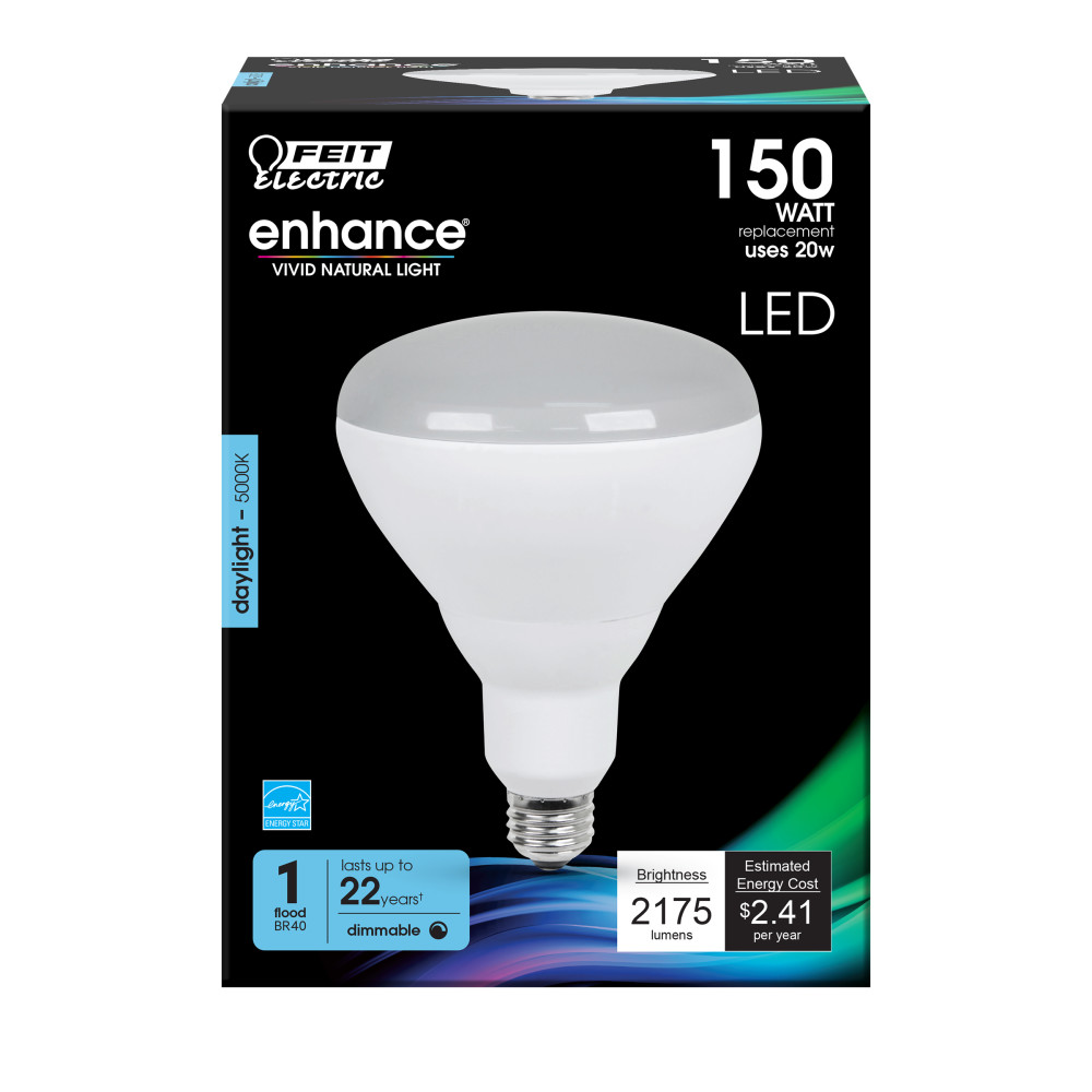 Feit Electric 150W BR40 5000K Dimmable LED Bulb 1pk - Ascmtools