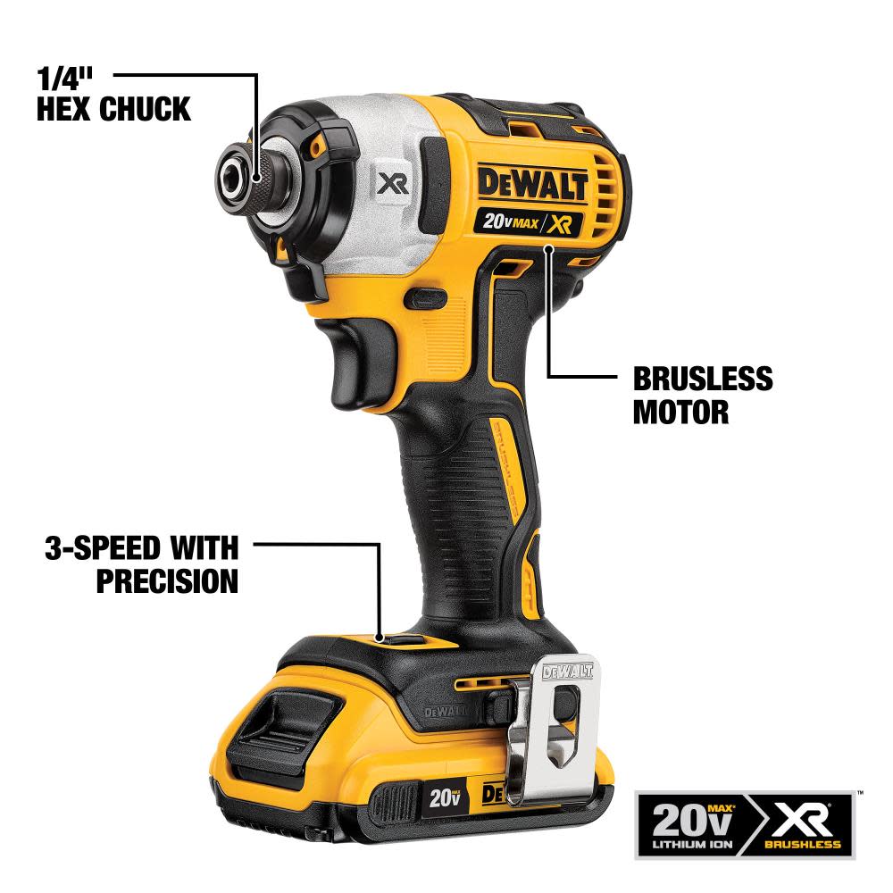 DEWALT 20V MAX* POWER DETECT XR 1/2In Hammer Drill/Driver & Impact Driver Kit - Ascmtools