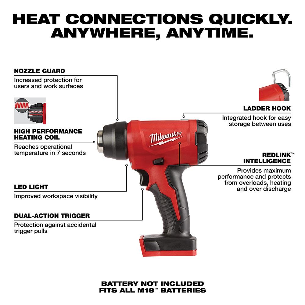 Milwaukee M18 Compact Heat Gun - Ascmtools