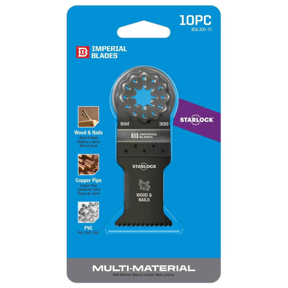 Imperial Blades IBSL300-10 Starlock 1-3/8″ Standard Wood & Nails Blade 10PC - Ascmtools