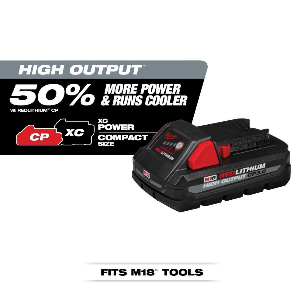 Milwaukee M18 REDLITHIUM HIGH OUTPUT CP3.0 Battery 2 Pack - Ascmtools