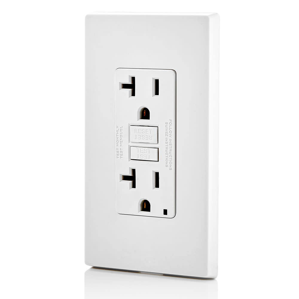 Leviton SmartlockPro GFCI Outlet 20A 125V White NEMA 5-20R - Ascmtools