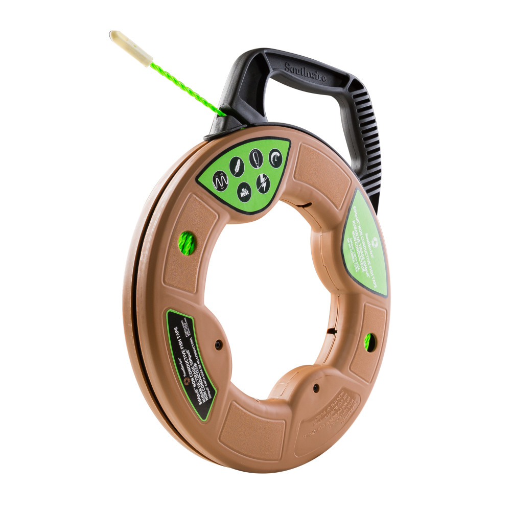 Southwire SIMPULL Fish Tape 4.5mm 125′ Non Conductive Tip Large Case - Ascmtools