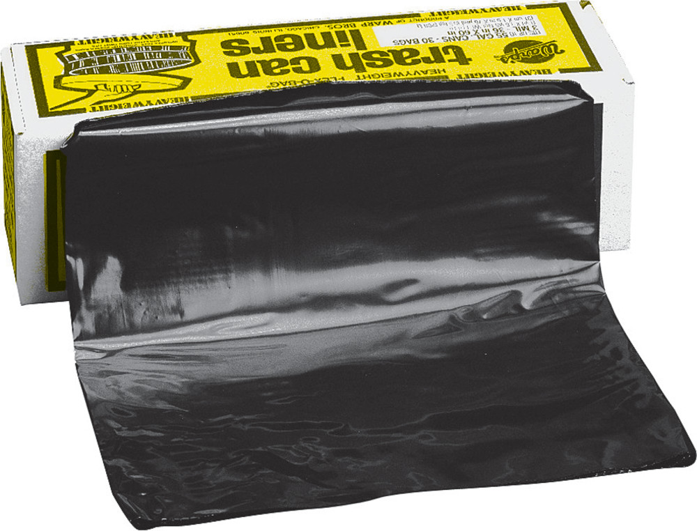 Warp Brothers 55 Gallon 3 Mil Trash Bags- Pack of 30 Bags - Ascmtools