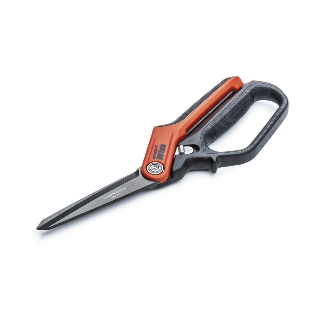 Crescent Wiss 11″ Tradesman Shears Single Ring Heavy Duty Titanium Coated - Ascmtools