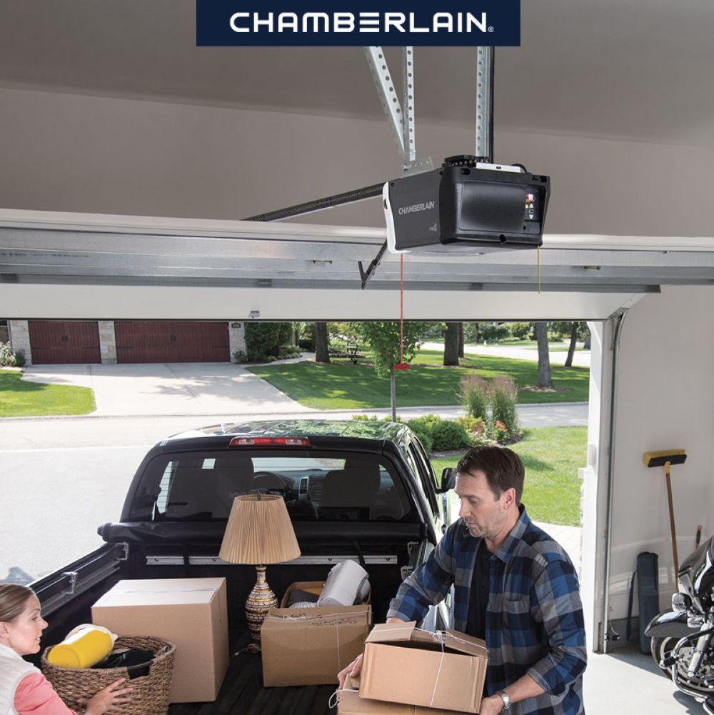 Chamberlain Garage Door Opener 1/2 HP Wi-Fi Chain Drive with Battery Backup - Ascmtools