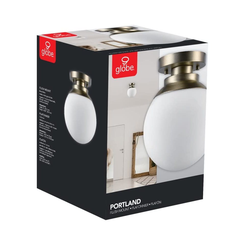 Globe Electric Portland Ceiling Light Brass 60W E26 - Ascmtools