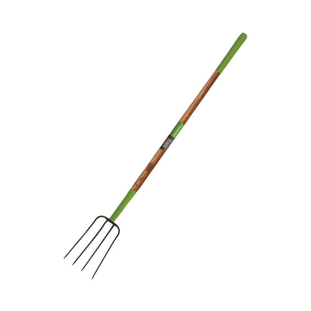 Ames 4-Tine Manure Fork with Oversized Cushion Grip on Hardwood Handle - Ascmtools