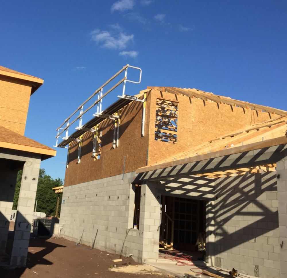 Wall Walker Hanging Scaffold 8′ with Guard-rail Posts - Ascmtools