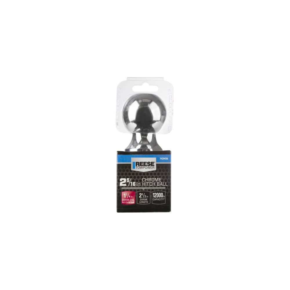 Reese 2 5/16″ 12000 lbs Chrome Plated Steel Trailer Hitch Ball - Ascmtools