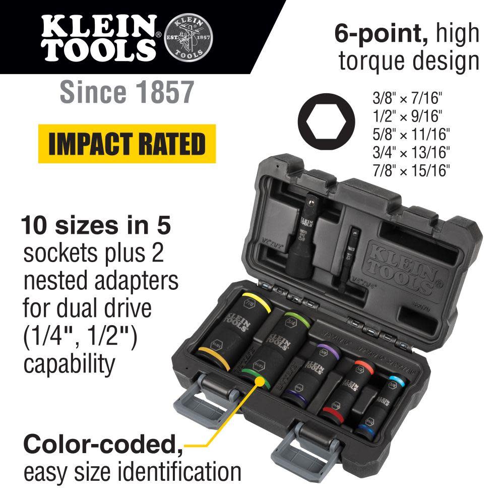 Klein Tools Flip Impact Socket Set 7pc - Ascmtools
