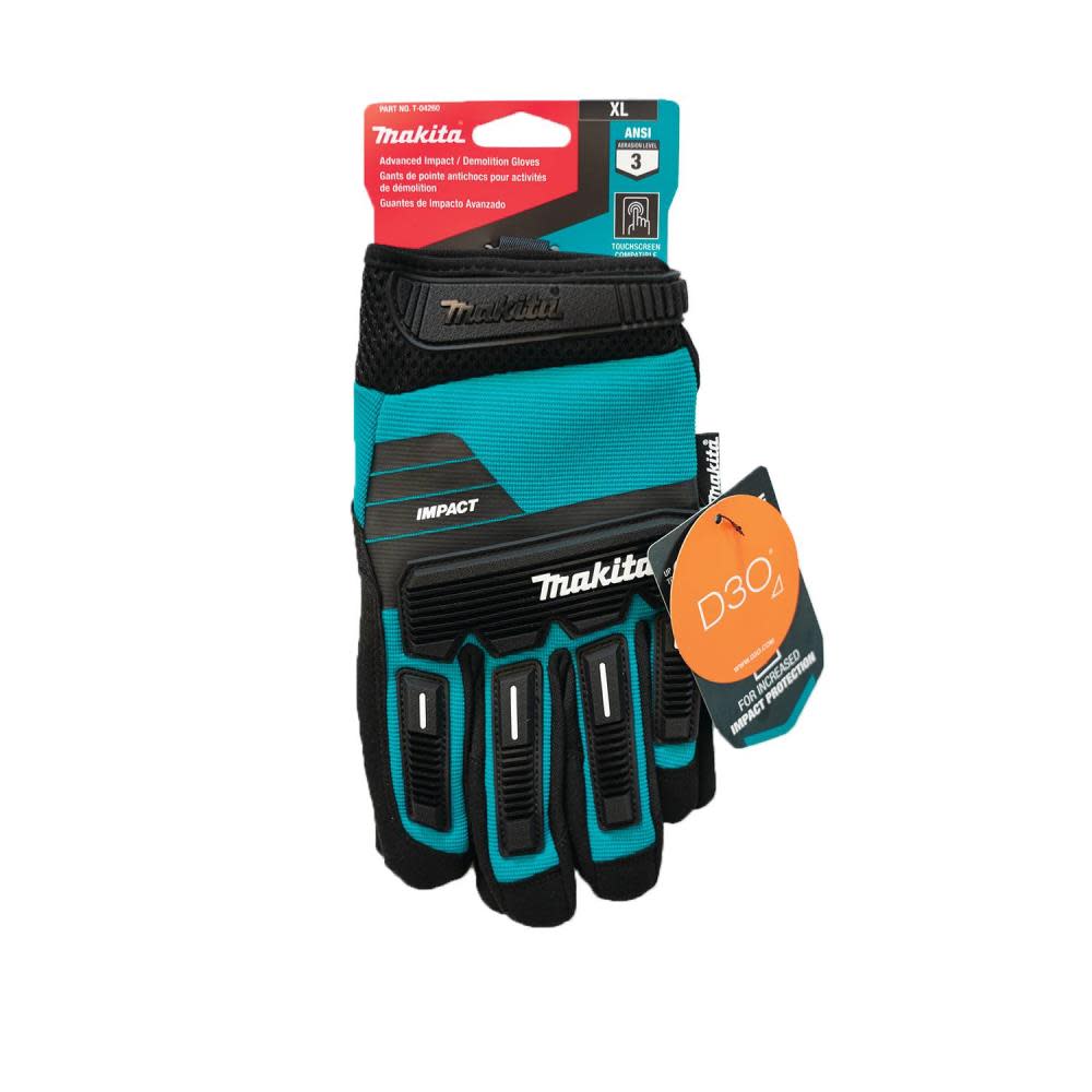 Makita Advanced Impact Demolition Gloves XL - Ascmtools