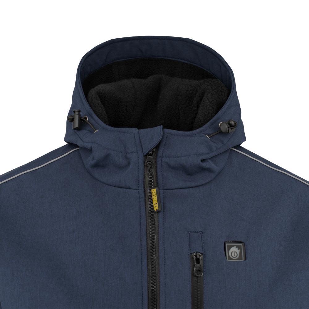 DEWALT Mens Heated Kit Soft Shell Jacket with Sherpa Lining ted Navy Small - Ascmtools
