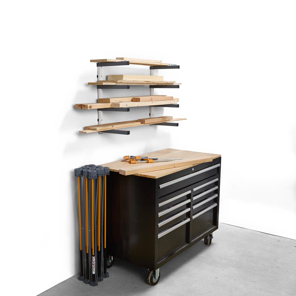 Bora Portamate Wall Mounted Storage Rack 4 Level Gray/White - Ascmtools