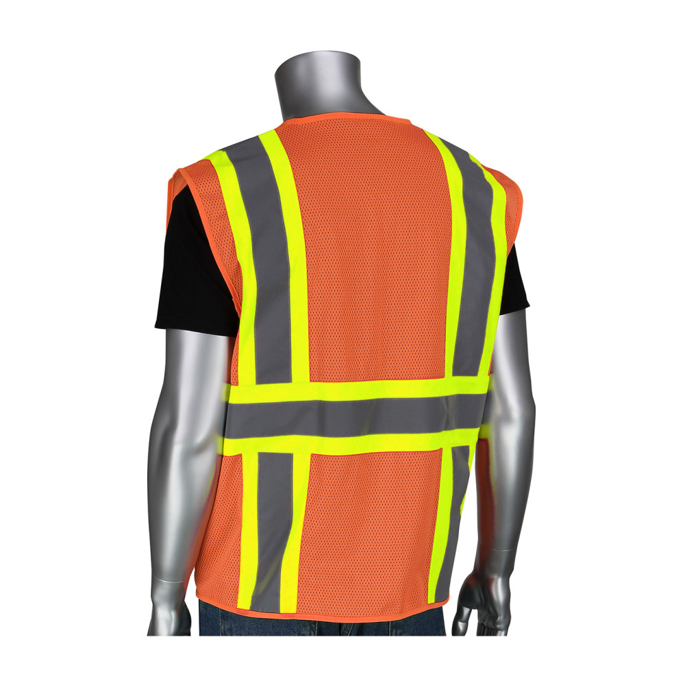 Protective Industrial Products Value Mesh Vest Class 2 Hi-Vis Orange Four Pocket Small - Ascmtools