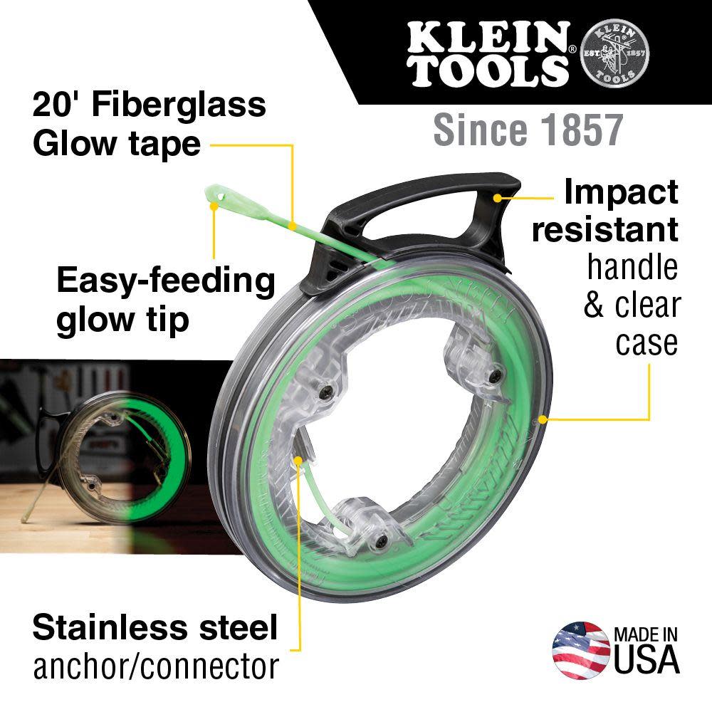 Klein Tools Glow Fish Tape 20-Foot - Ascmtools