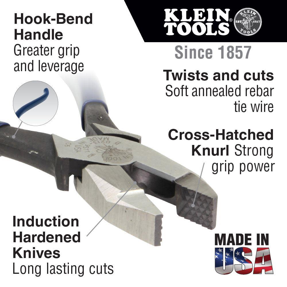 Klein Tools Rebar Work Pliers with Plain Handle - Ascmtools