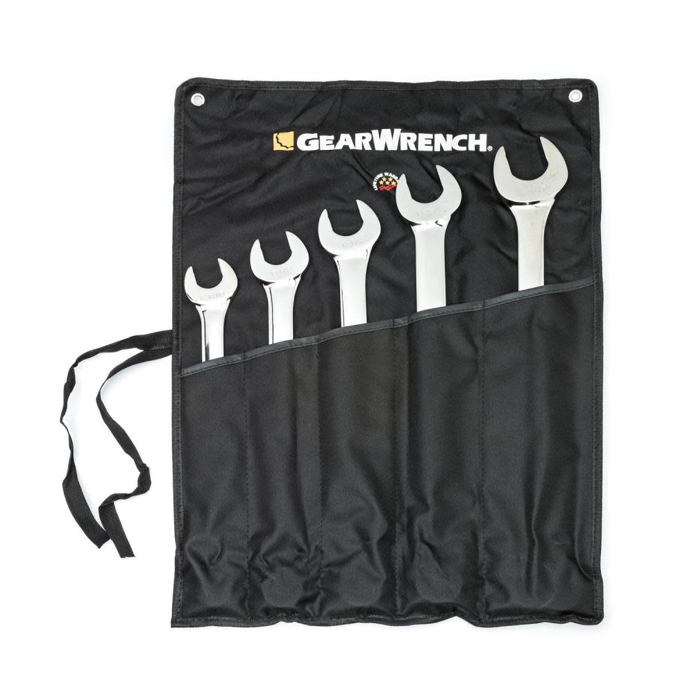 GEARWRENCH 5 Piece 12 Point Long Pattern Combination Wrench Set SAE - Ascmtools