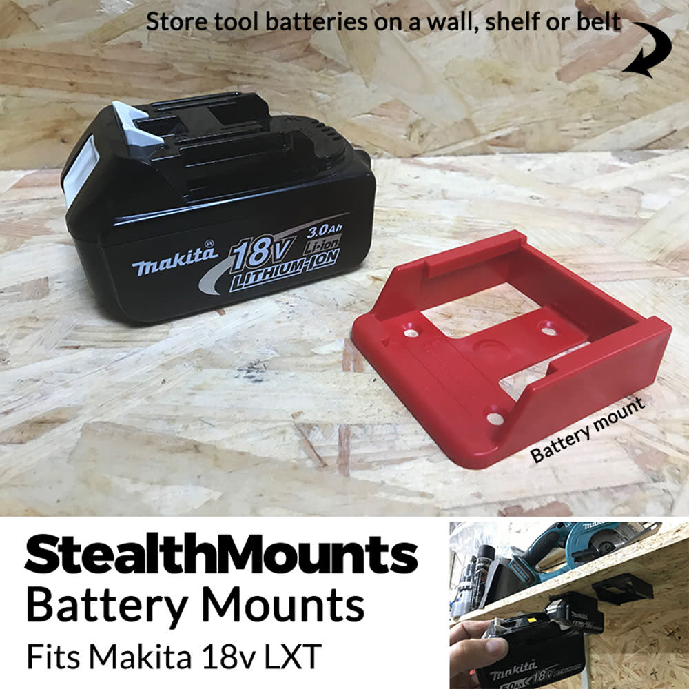 Stealthmounts Battery Mount Makita LXT 18V Red 6pk - Ascmtools