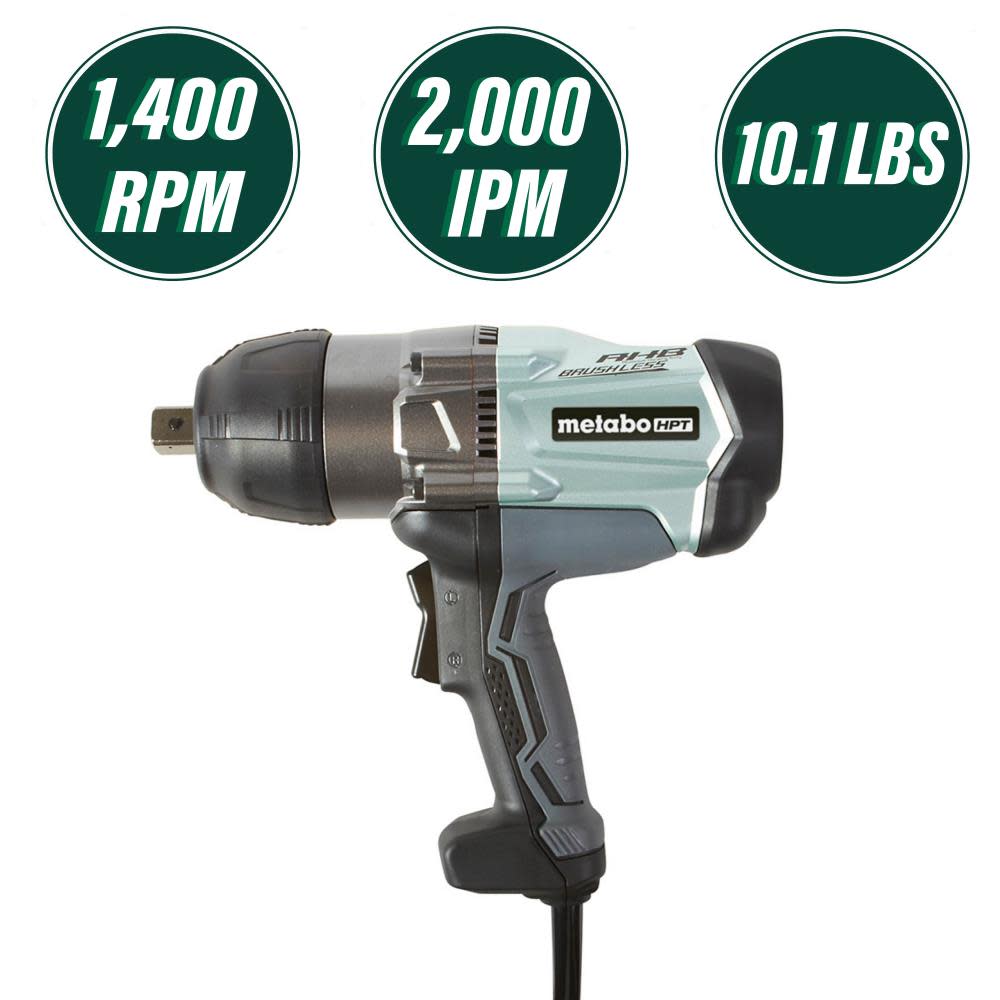 Metabo HPT 3/4 Inch Square Drive AC Brushless Impact Wrench | WR22SE - Ascmtools