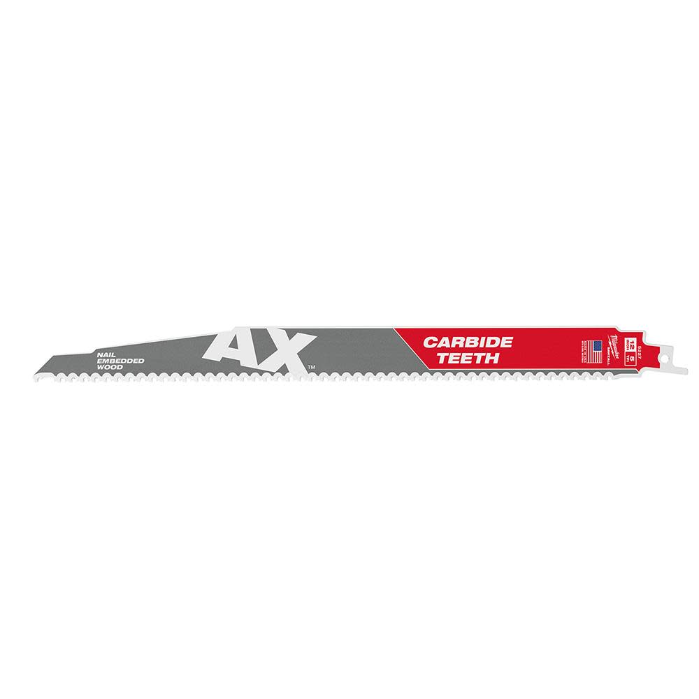 Milwaukee The Ax with Carbide Teeth SAWZALLBlade 12 in. 5T - Ascmtools
