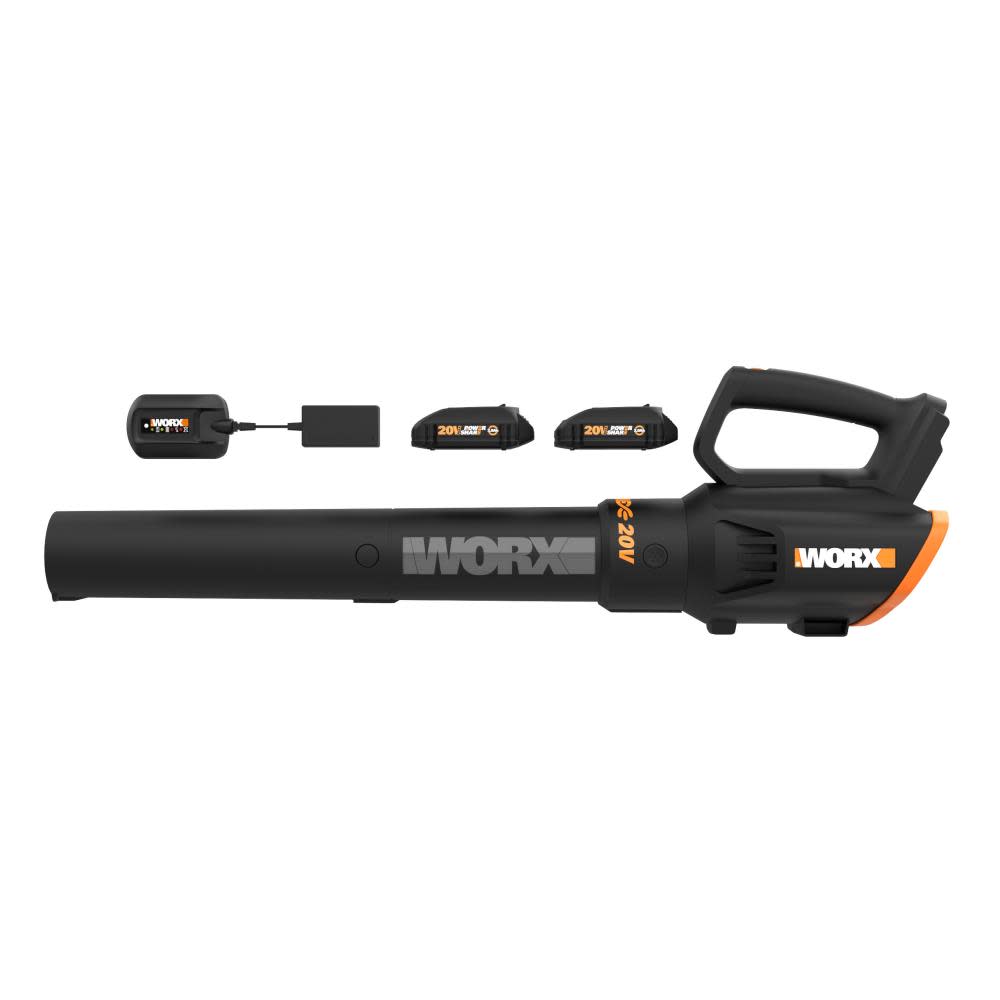 Worx 20V Power Share Turbine Cordless Two Speed Leaf Blower (2 Batteries) - Ascmtools