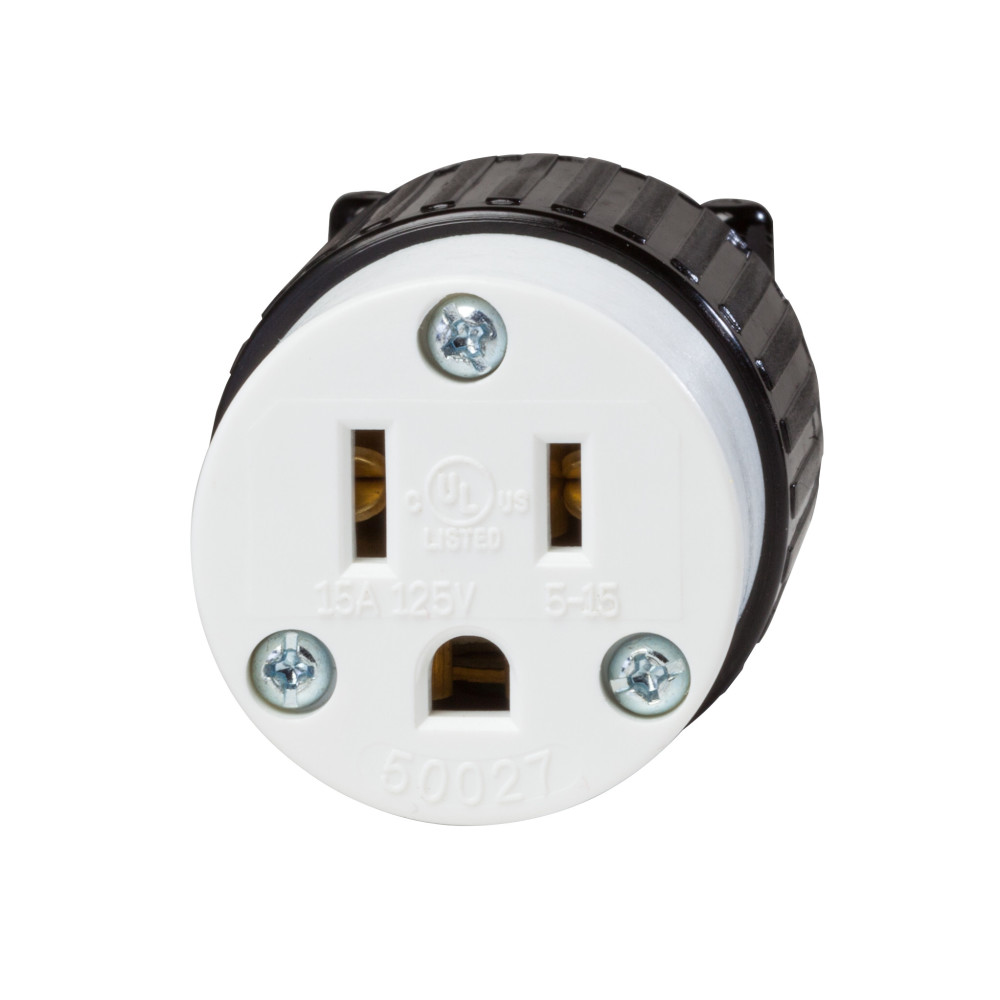 Southwire CEP Black/White 125V 15A 1 Phase NEMA 5-15R UG Connector - Ascmtools
