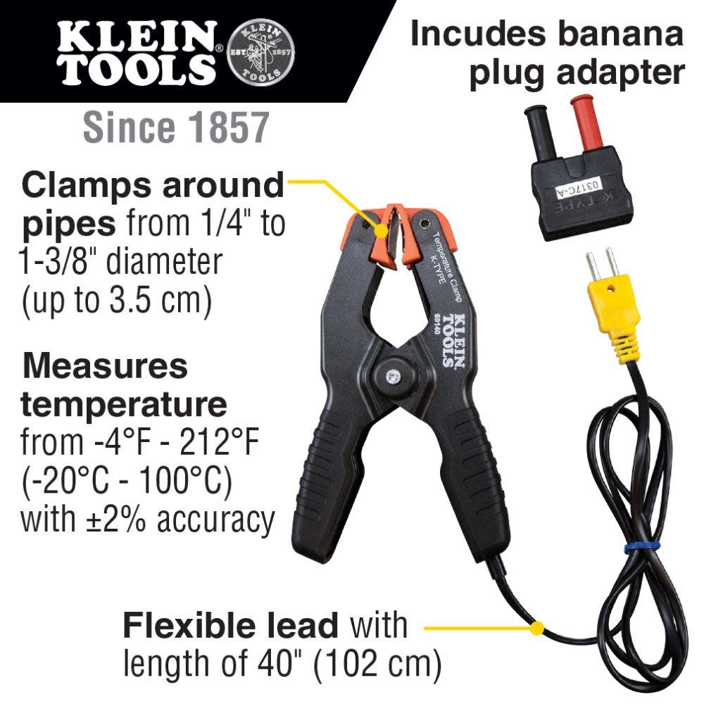 Klein Tools K-Type Temperature Pipe Clamp - Ascmtools