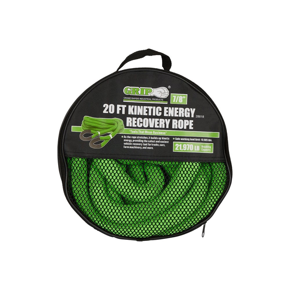 Grip On Tools Tow Rope 20′ x 7/8″ Kinetic Energy - Ascmtools