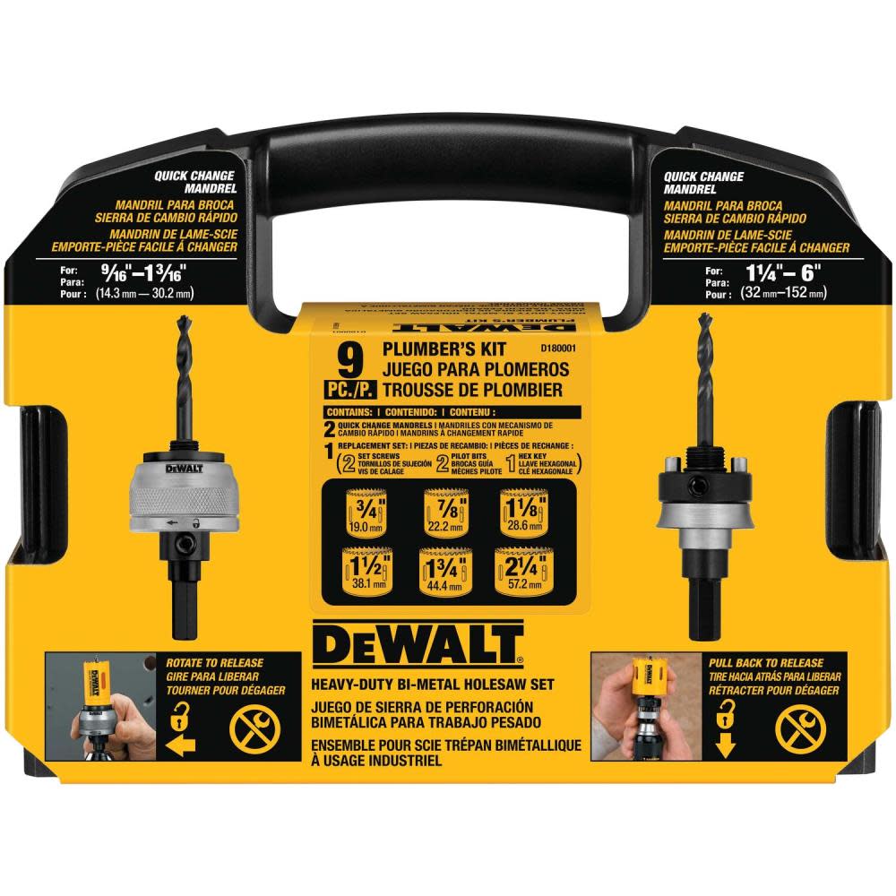 DEWALT Heavy-Duty Hole Saw Sets (D180001) - Ascmtools