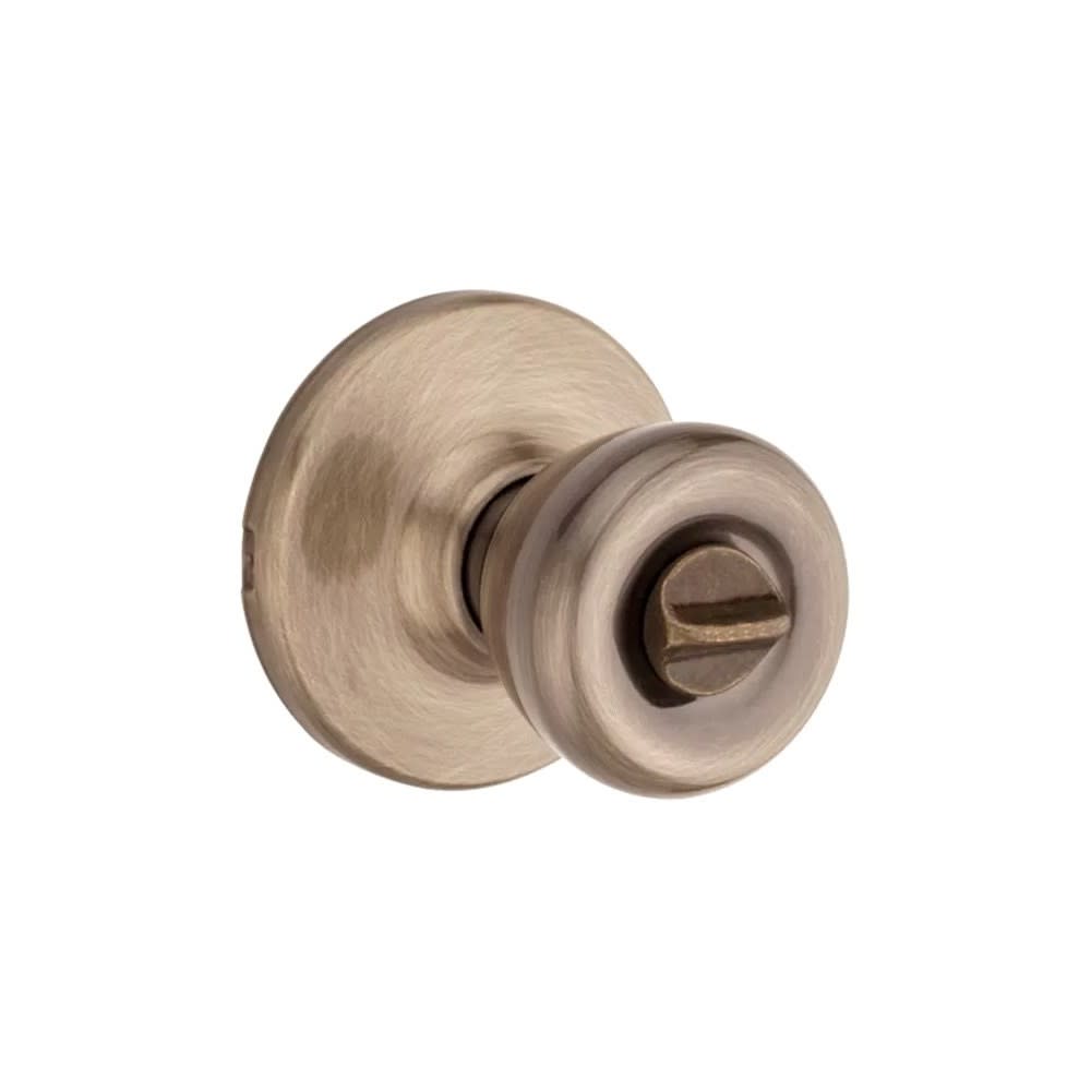 Kwikset Antique Brass Bed/Bath Tylo Privacy Door Knob Set - Ascmtools