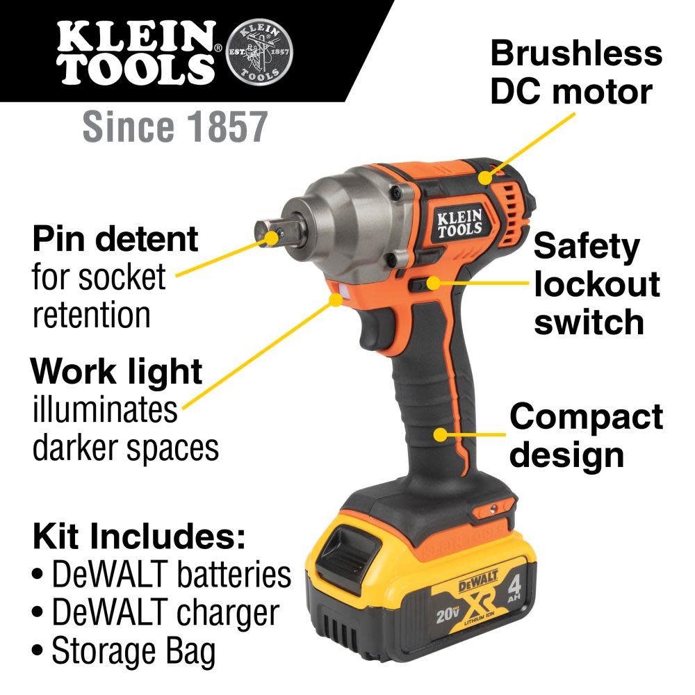 Klein Tools Compact Impact Wrench Kit - Ascmtools