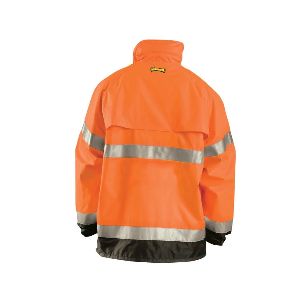 Occunomix Hi-Vis Orange Class 3 Premium Breathable Rain Jacket Small - Ascmtools