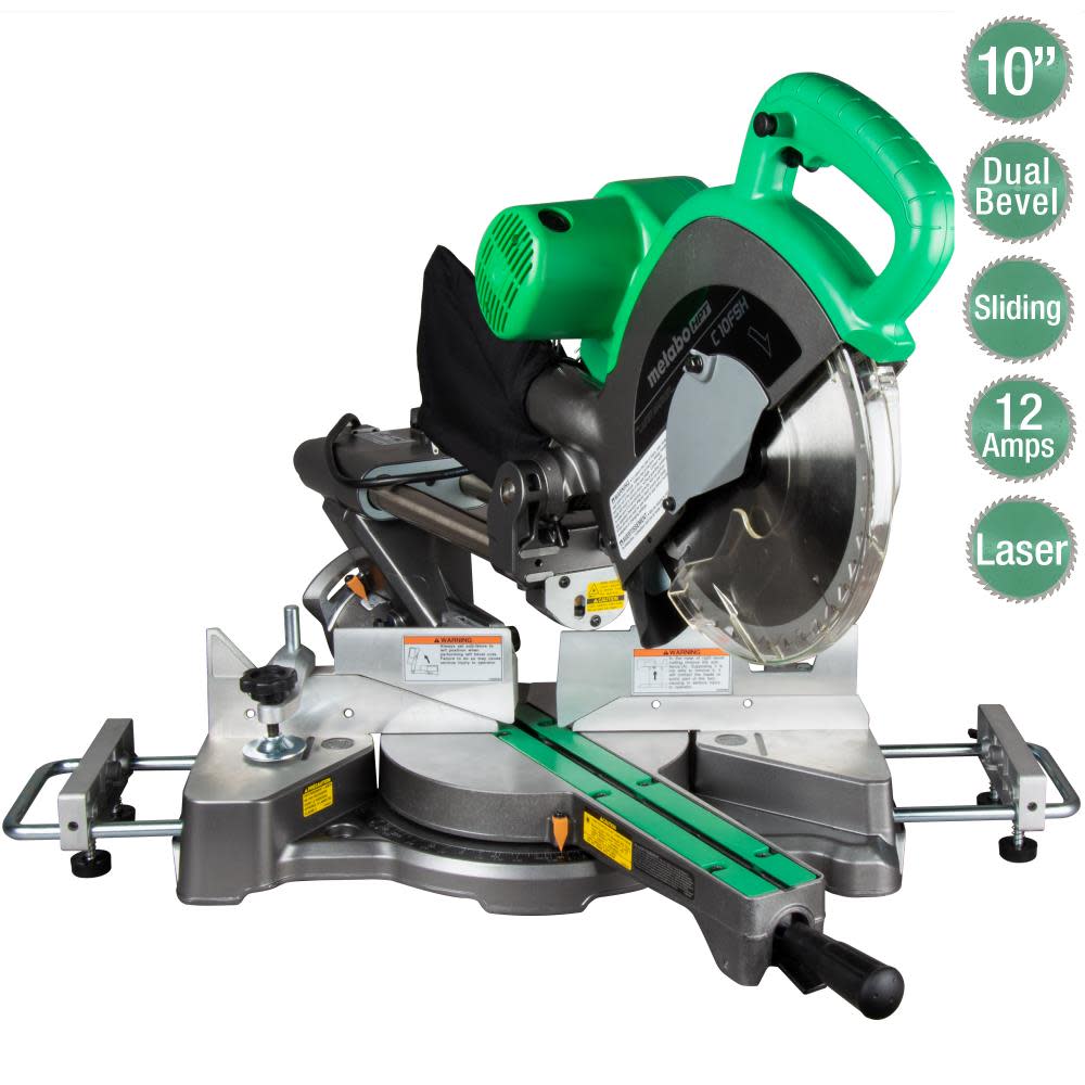 Metabo HPT 10″ Sliding Compound Miter Saw with Laser - Ascmtools