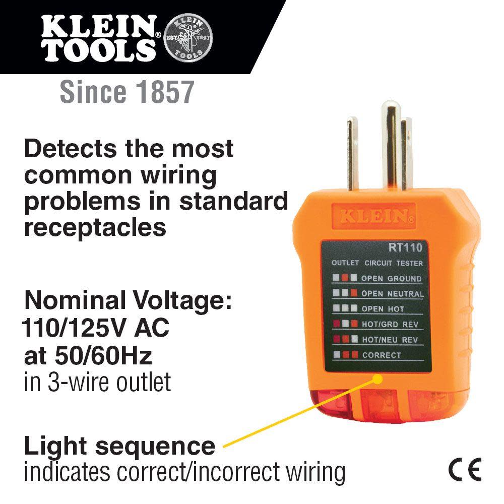 Klein Tools Receptacle Tester - Ascmtools