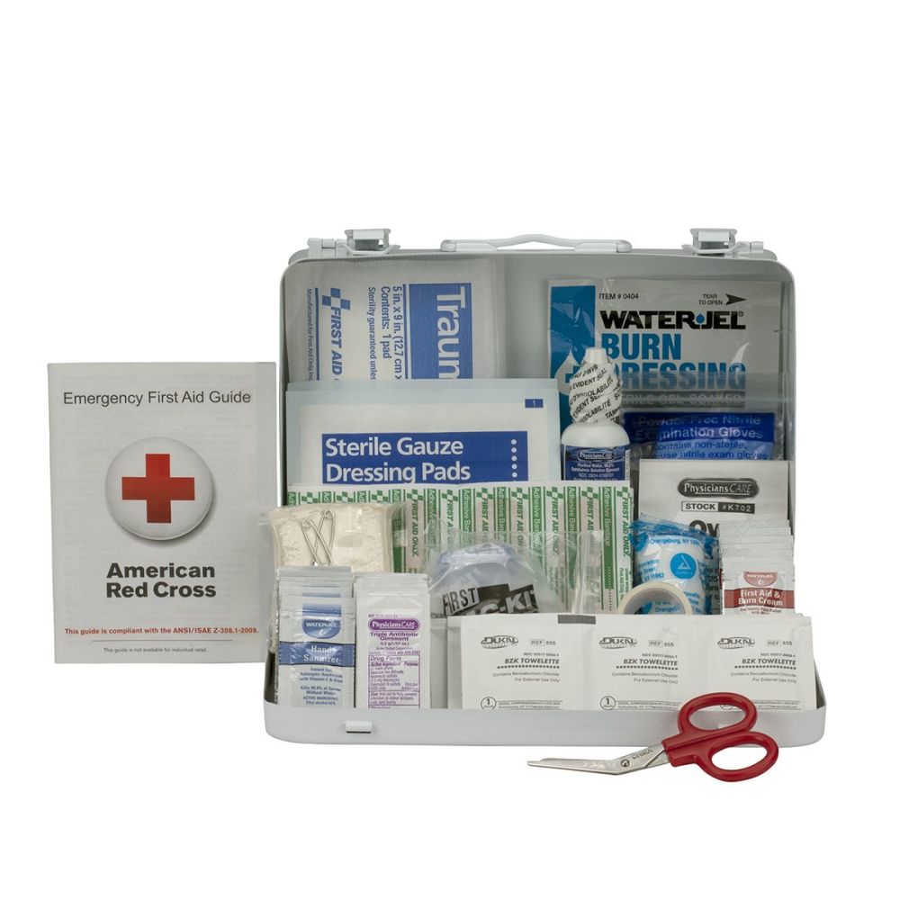 First Aid Only First Aid Kit 25 Person Metal Case ANSI Portable - Ascmtools