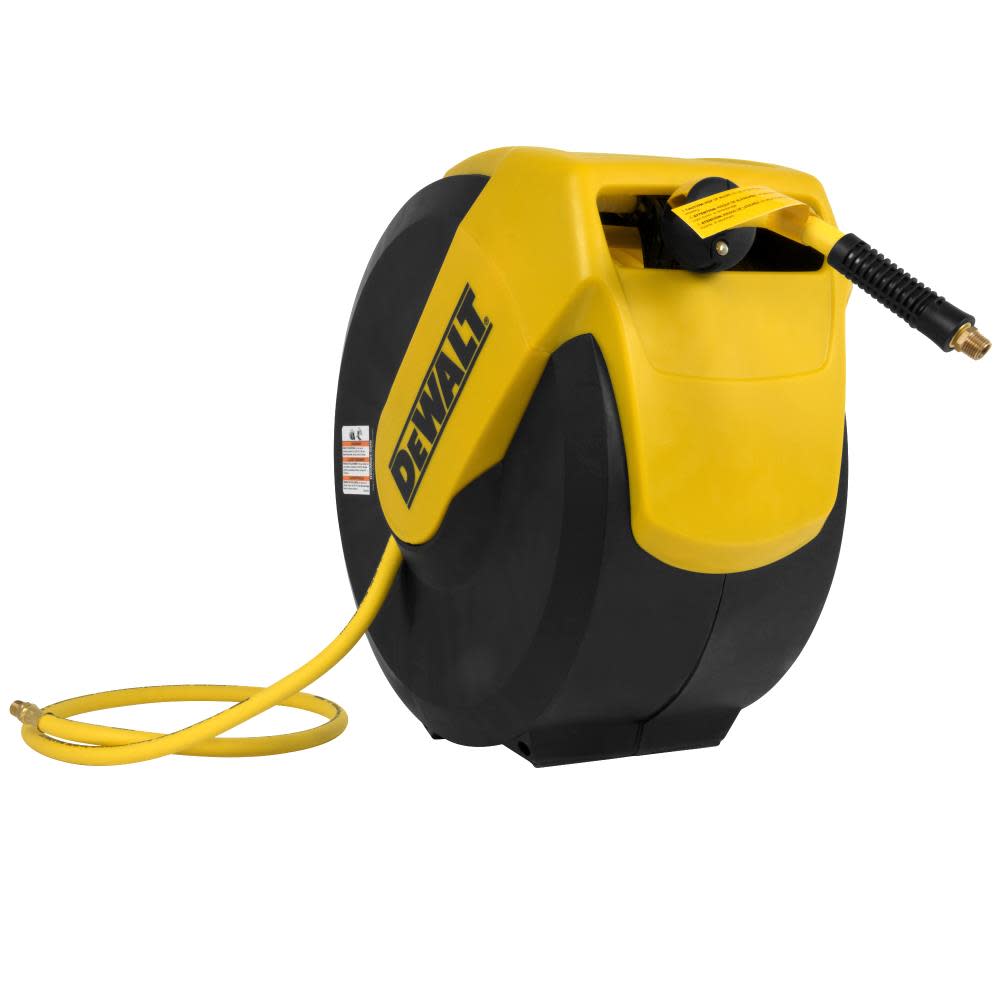 DEWALT 3/8 in. x 50 ft. Enclosed Air Hose Reel with Hybrid Hose - Ascmtools