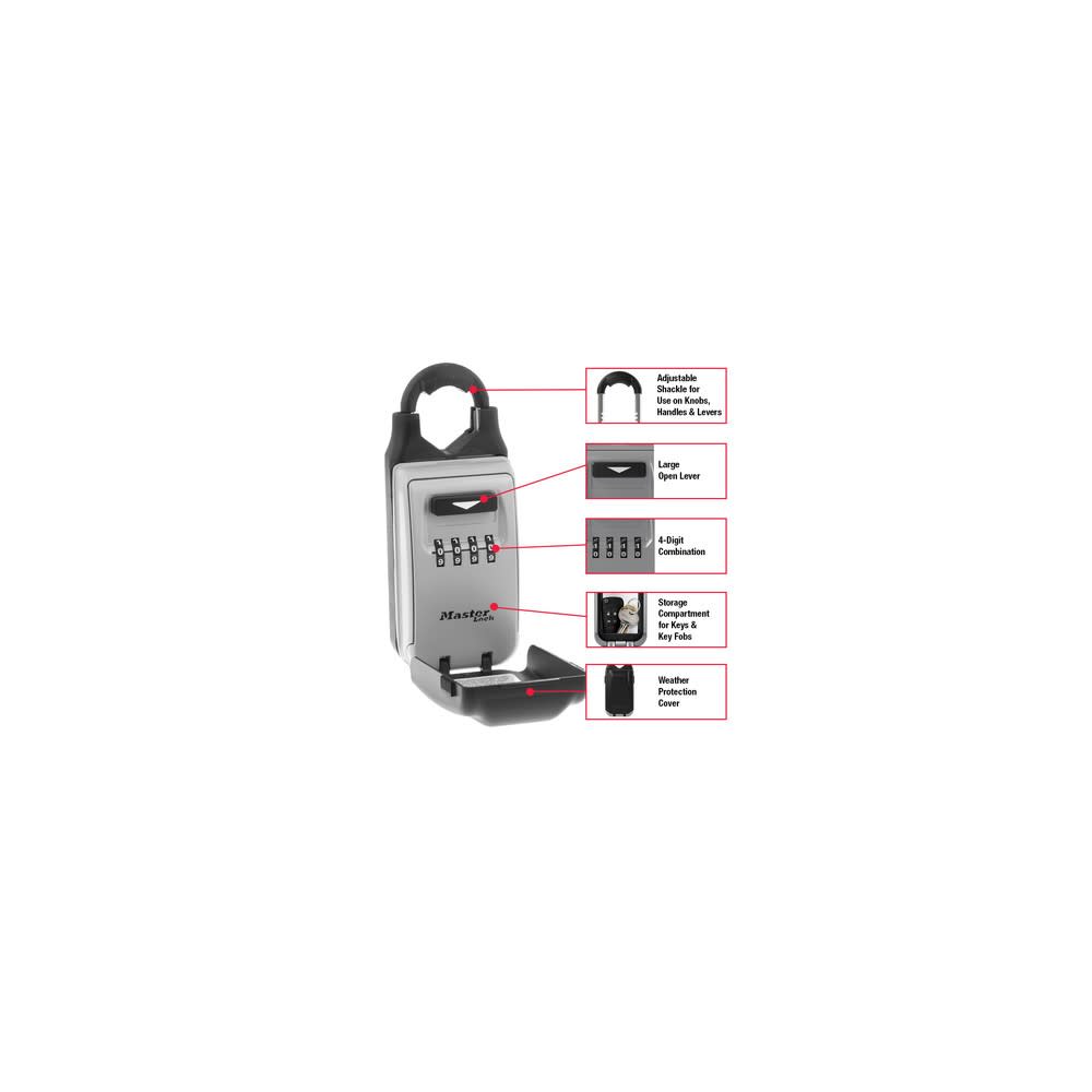 Master Lock Universal Lock Box 2 7/8″ Metal 4 Dial Combination 1pk - Ascmtools