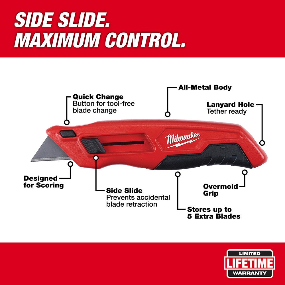 Milwaukee Side Slide Utility Knife - Ascmtools