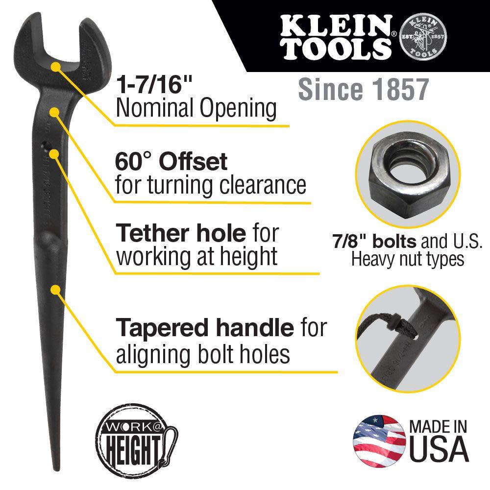 Klein Tools Spud Wrench with Hole 1-7/16″ USH - Ascmtools