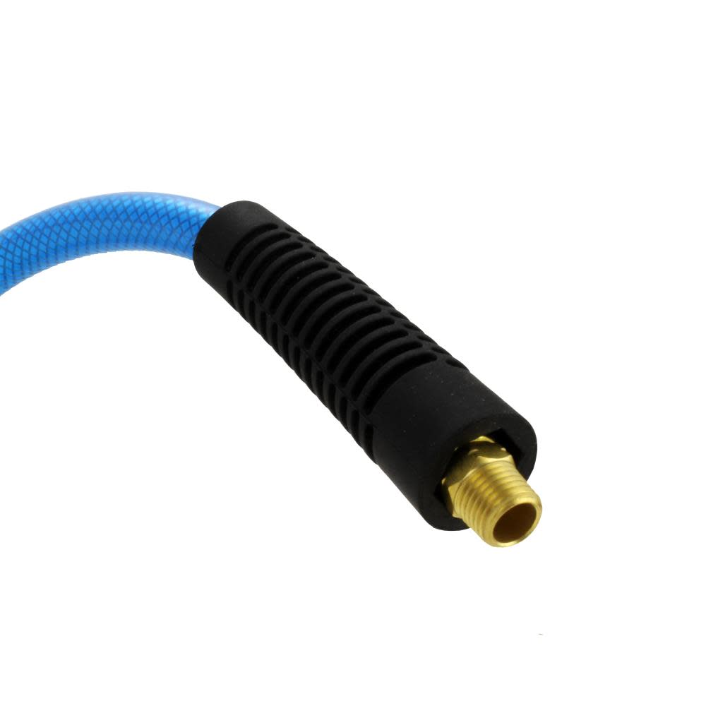 Milton Flex Hose- 100 ft. Flexible Lightweight & Braided Polyurethane Hybrid Air Hose with 1/4 In. MNPT Brass End Fittings  1/4 ID with Bend Restrictor - Ascmtools